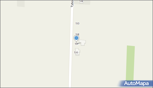 Tyborów, Tyborów, 53F, mapa Tyborów