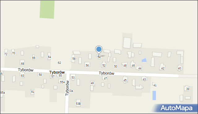 Tyborów, Tyborów, 54, mapa Tyborów