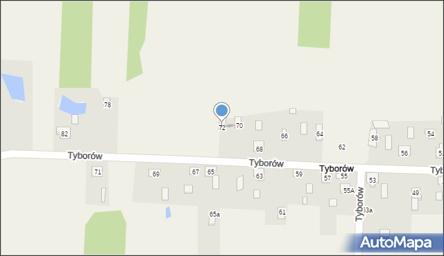 Tyborów, Tyborów, 72, mapa Tyborów