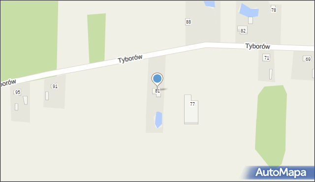 Tyborów, Tyborów, 81, mapa Tyborów