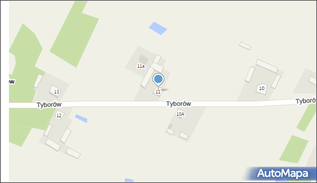 Tyborów, Tyborów, 11, mapa Tyborów