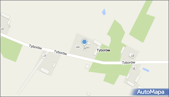 Tyborów, Tyborów, 14, mapa Tyborów