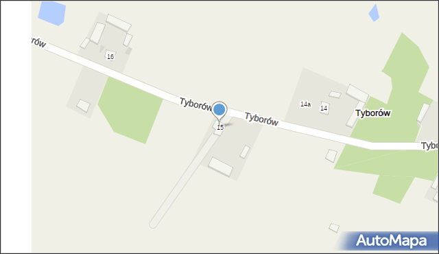 Tyborów, Tyborów, 15, mapa Tyborów