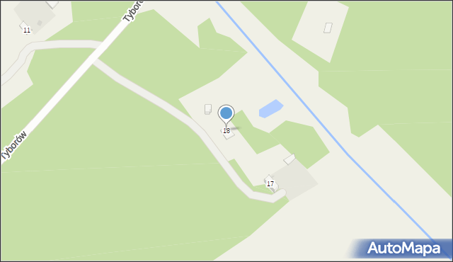 Tyborów, Tyborów, 18, mapa Tyborów