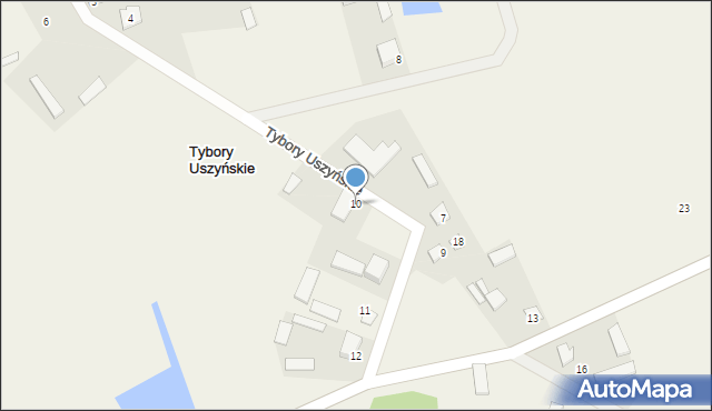 Tybory Uszyńskie, Tybory Uszyńskie, 10, mapa Tybory Uszyńskie