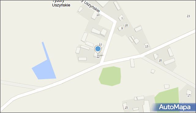 Tybory Uszyńskie, Tybory Uszyńskie, 12, mapa Tybory Uszyńskie