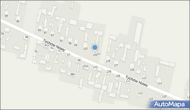 Tychów Nowy, Tychów Nowy, 102, mapa Tychów Nowy