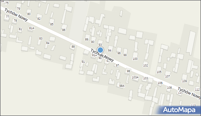 Tychów Nowy, Tychów Nowy, 92, mapa Tychów Nowy