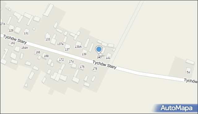 Tychów Stary, Tychów Stary, 143, mapa Tychów Stary