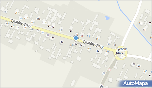 Tychów Stary, Tychów Stary, 62, mapa Tychów Stary