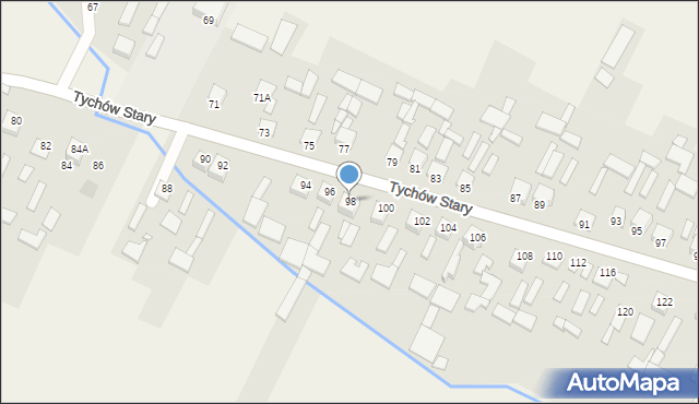 Tychów Stary, Tychów Stary, 98, mapa Tychów Stary