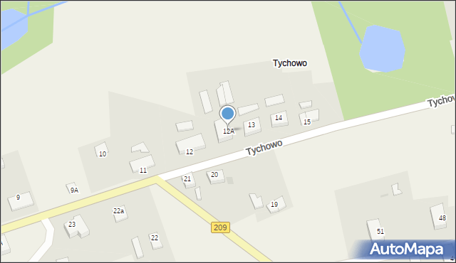 Tychowo, Tychowo, 12A, mapa Tychowo