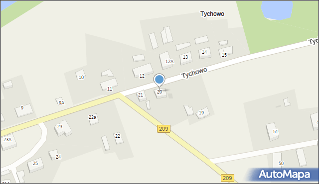 Tychowo, Tychowo, 20, mapa Tychowo