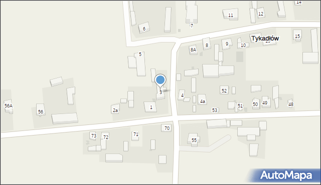 Tykadłów, Tykadłów, 3, mapa Tykadłów