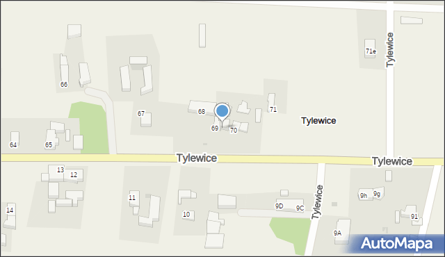 Tylewice, Tylewice, 69a, mapa Tylewice