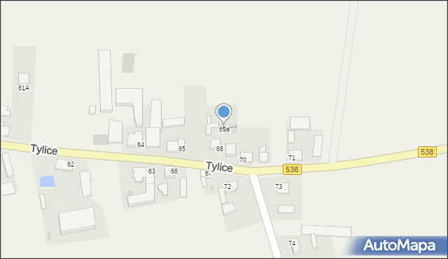 Tylice, Tylice, 69a, mapa Tylice