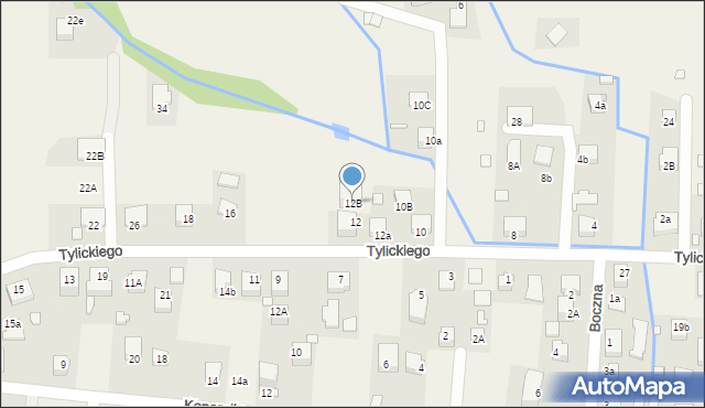 Tylicz, Tylickiego, bp., 12B, mapa Tylicz