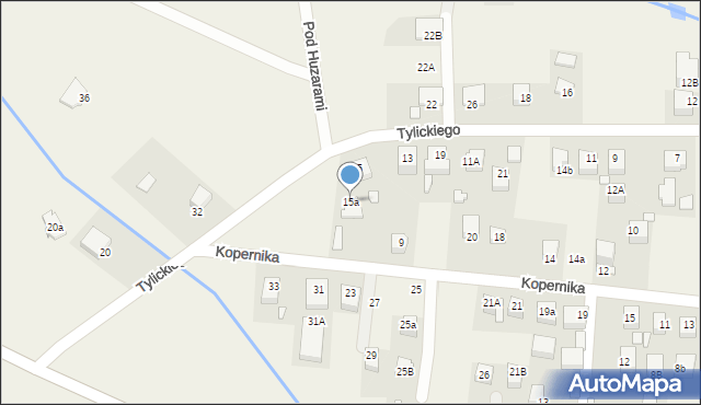 Tylicz, Tylickiego, bp., 15a, mapa Tylicz