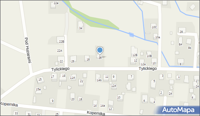 Tylicz, Tylickiego, bp., 16, mapa Tylicz