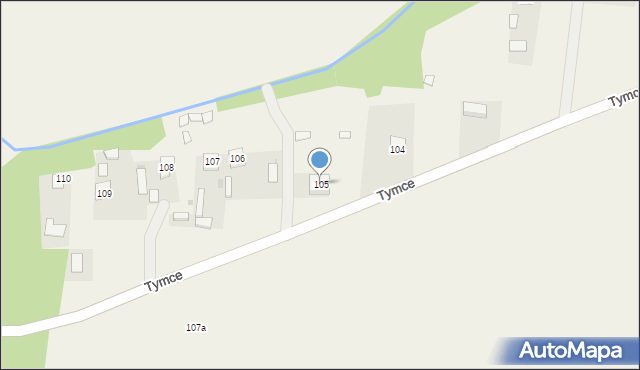 Tymce, Tymce, 105, mapa Tymce