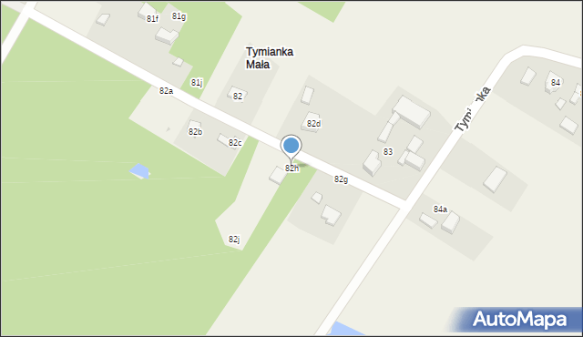 Tymianka, Tymianka, 82h, mapa Tymianka