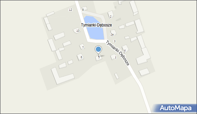 Tymianki-Okunie, Tymianki-Dębosze, 5, mapa Tymianki-Okunie