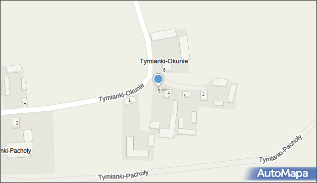 Tymianki-Okunie, Tymianki-Okunie, 5, mapa Tymianki-Okunie