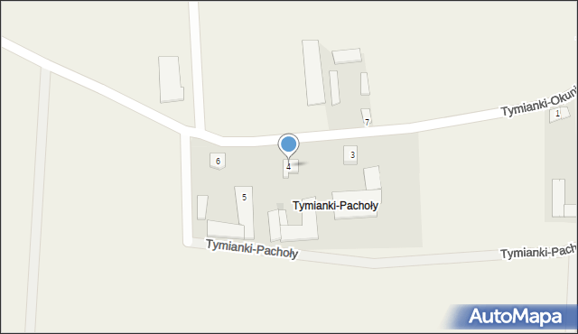 Tymianki-Okunie, Tymianki-Pachoły, 4, mapa Tymianki-Okunie