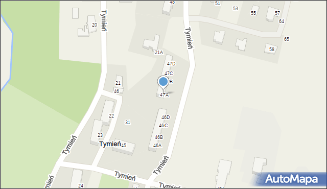 Tymień, Tymień, 47A, mapa Tymień