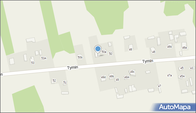 Tymin, Tymin, 50c, mapa Tymin