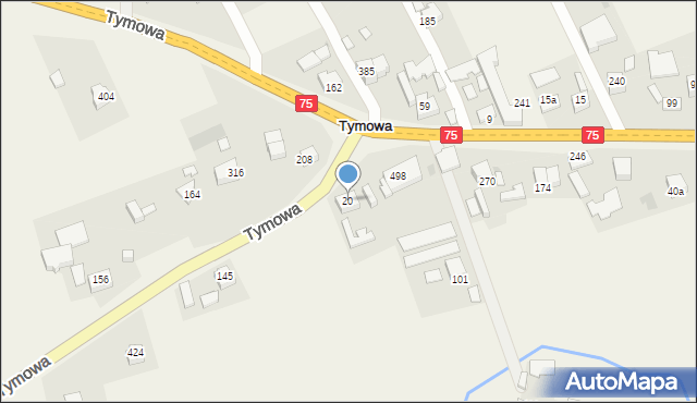 Tymowa, Tymowa, 20, mapa Tymowa