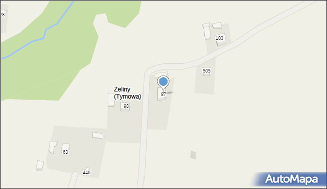 Tymowa, Tymowa, 87, mapa Tymowa