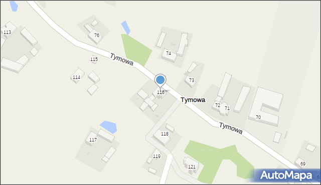 Tymowa, Tymowa, 116, mapa Tymowa