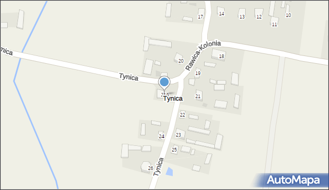 Tynica, Tynica, 21A, mapa Tynica