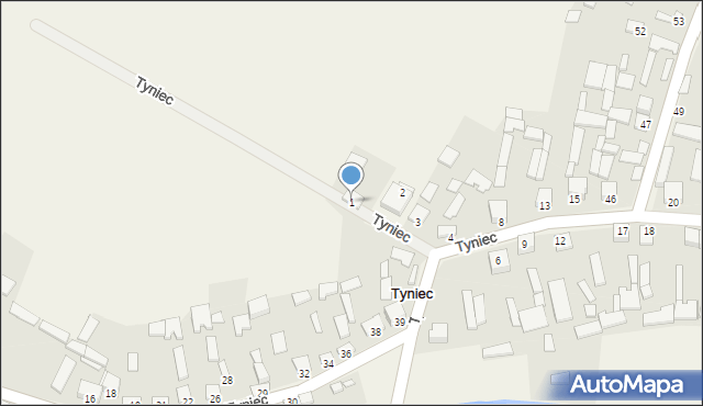 Tyniec-Kolonia, Tyniec-Kolonia, 1, mapa Tyniec-Kolonia