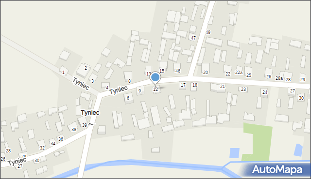 Tyniec-Kolonia, Tyniec-Kolonia, 12, mapa Tyniec-Kolonia