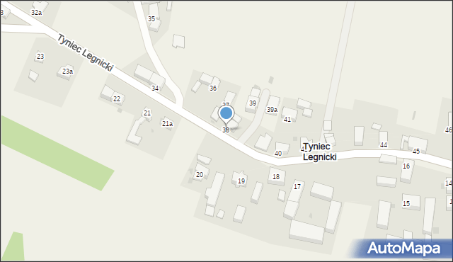 Tyniec Legnicki, Tyniec Legnicki, 38, mapa Tyniec Legnicki