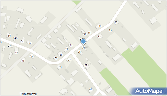 Tyniewicze Duże, Tyniewicze Duże, 33, mapa Tyniewicze Duże