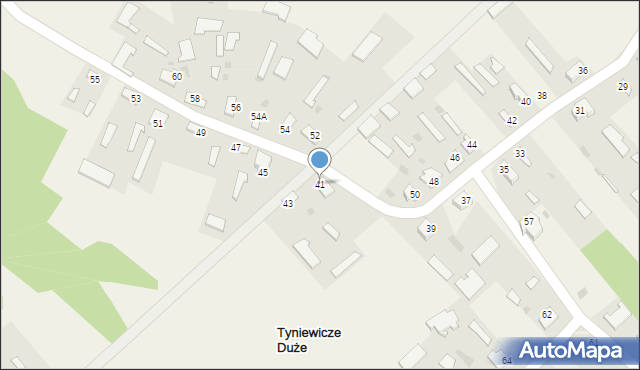 Tyniewicze Duże, Tyniewicze Duże, 41, mapa Tyniewicze Duże