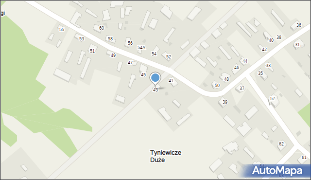 Tyniewicze Duże, Tyniewicze Duże, 43, mapa Tyniewicze Duże