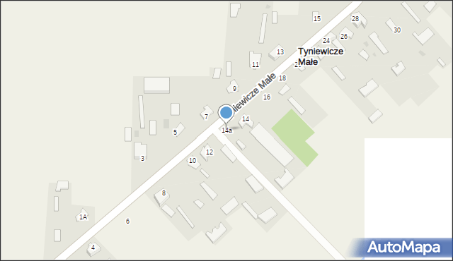 Tyniewicze Małe, Tyniewicze Małe, 14a, mapa Tyniewicze Małe