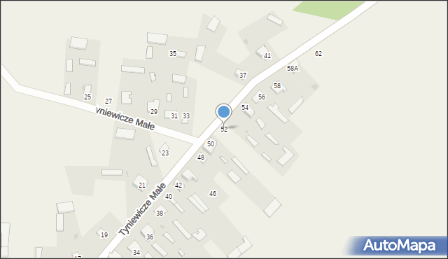 Tyniewicze Małe, Tyniewicze Małe, 52, mapa Tyniewicze Małe
