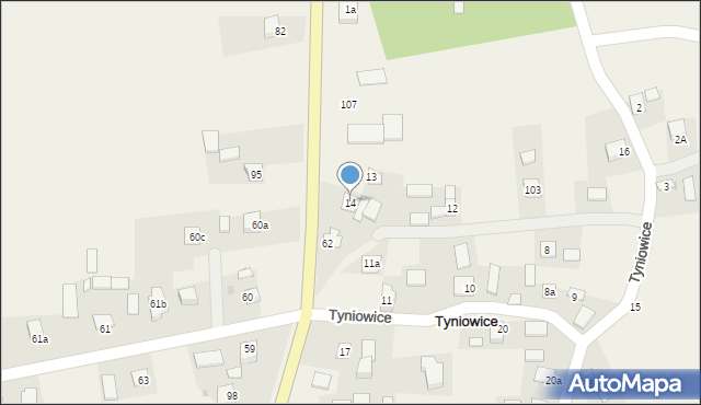 Tyniowice, Tyniowice, 14, mapa Tyniowice