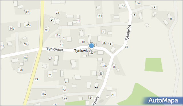 Tyniowice, Tyniowice, 20, mapa Tyniowice