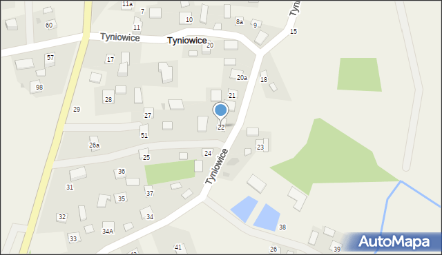 Tyniowice, Tyniowice, 22, mapa Tyniowice