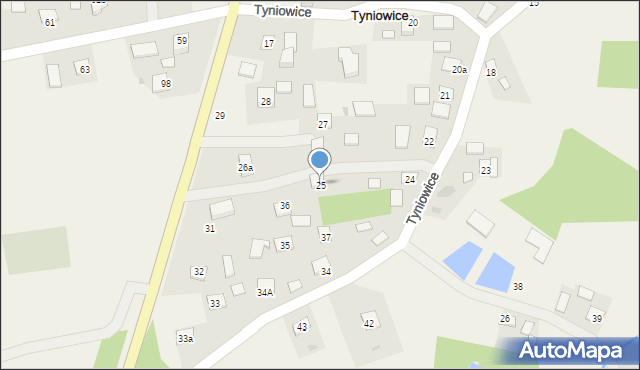 Tyniowice, Tyniowice, 25, mapa Tyniowice