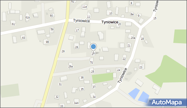 Tyniowice, Tyniowice, 27, mapa Tyniowice