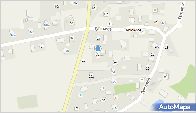 Tyniowice, Tyniowice, 28, mapa Tyniowice