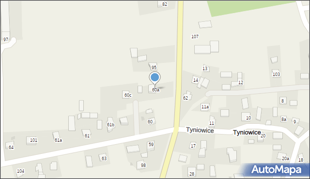 Tyniowice, Tyniowice, 60a, mapa Tyniowice