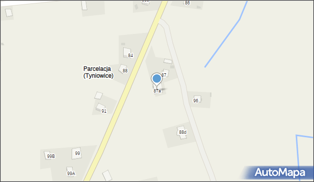 Tyniowice, Tyniowice, 87a, mapa Tyniowice